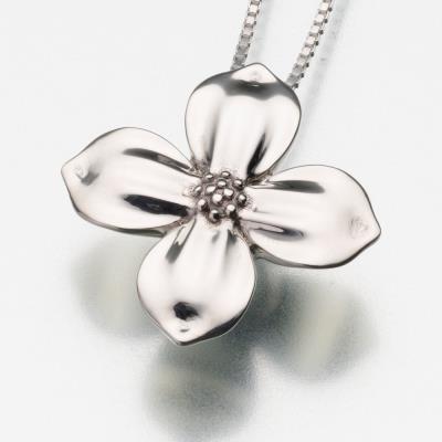 sterling silver dogwood blossom cremation pendant necklace